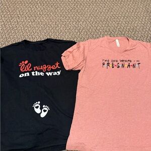 Black and Pink Graphic Maternity T-Shirts